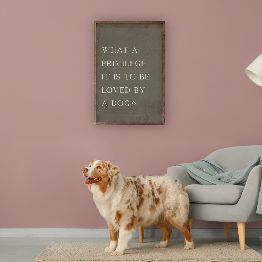 What a Privilege It Is to Be Loved by a Dog — Framed Wall Art, 10x16