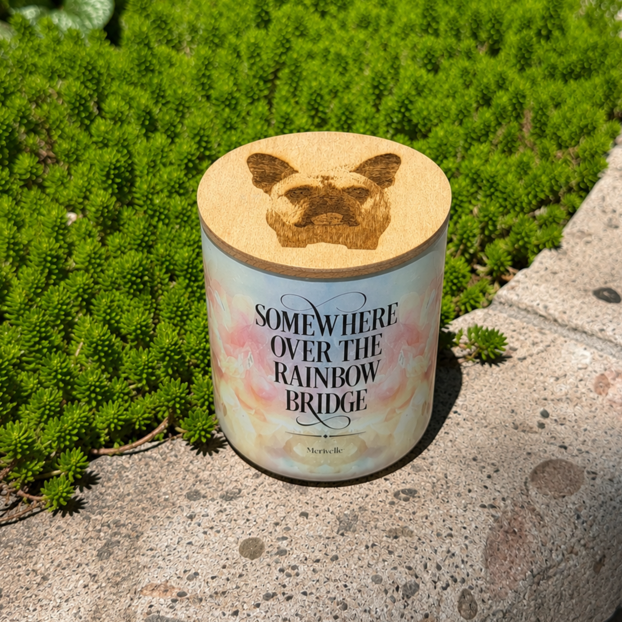 Somewhere Over the Rainbow Bridge Pet Remembrance Candle