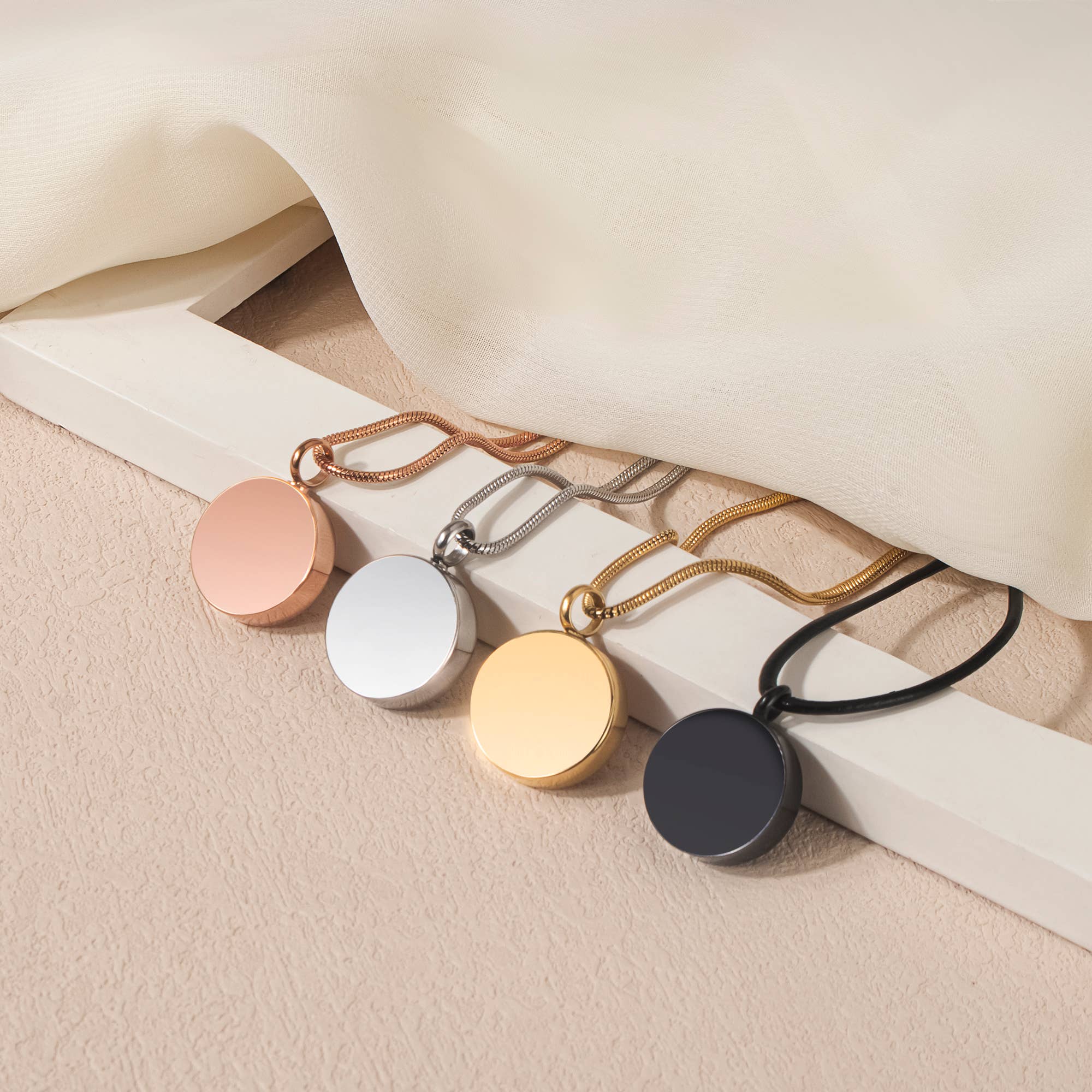 Round Memorial Urn Necklace