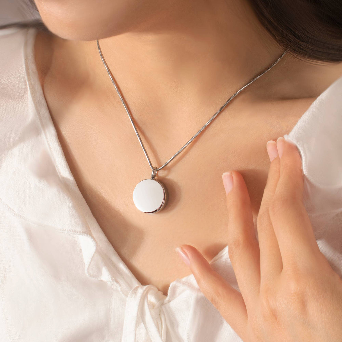 Round Memorial Urn Necklace