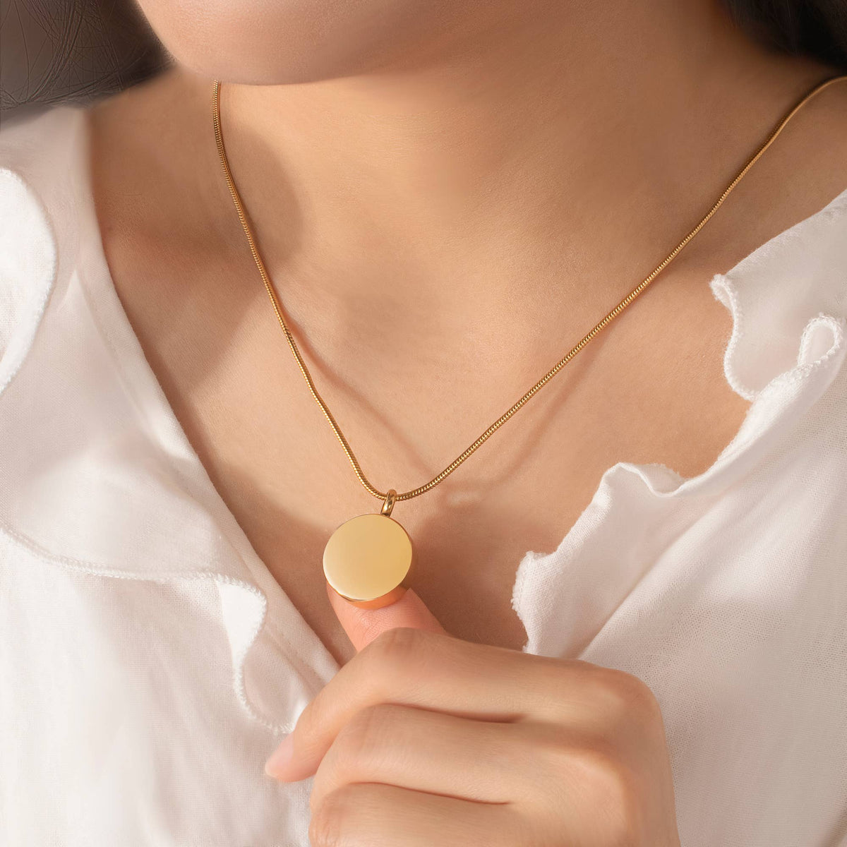 Round Memorial Urn Necklace