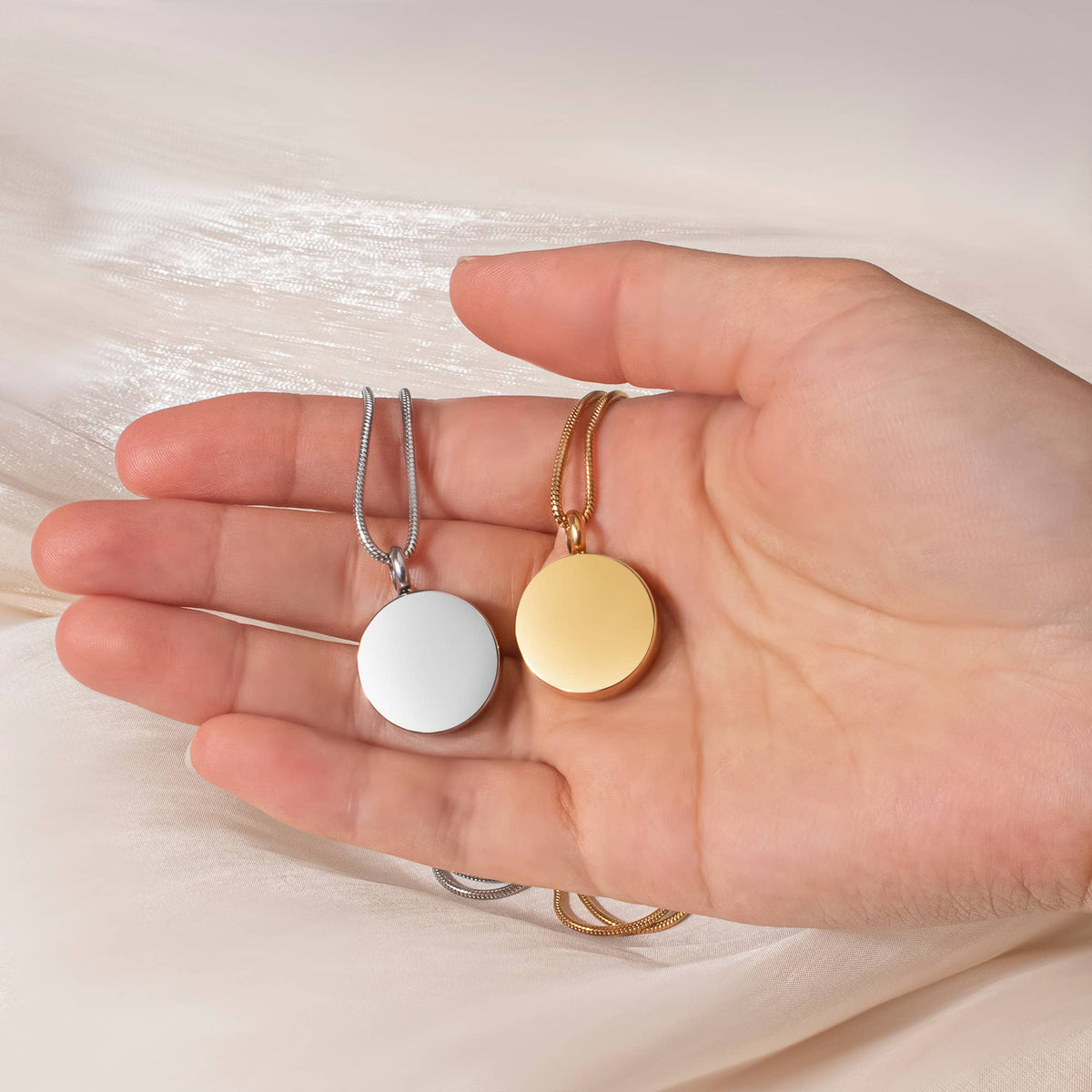 Round Memorial Urn Necklace