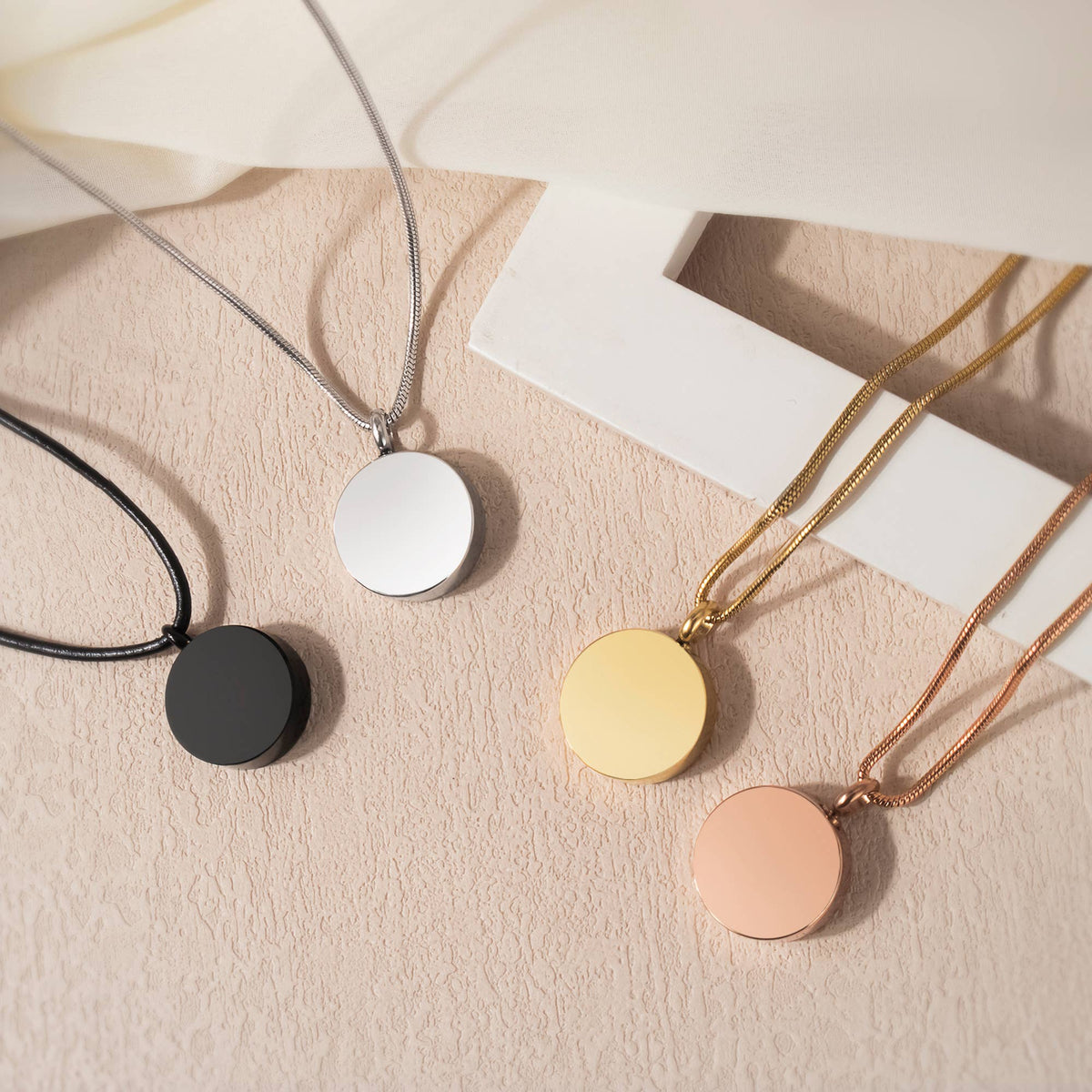 Round Memorial Urn Necklace
