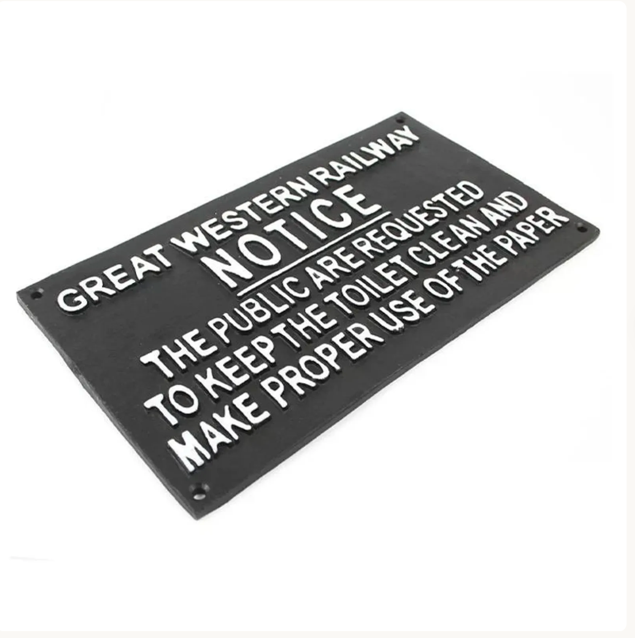 Vintage GWR Railway Notice Cast Iron Plaque