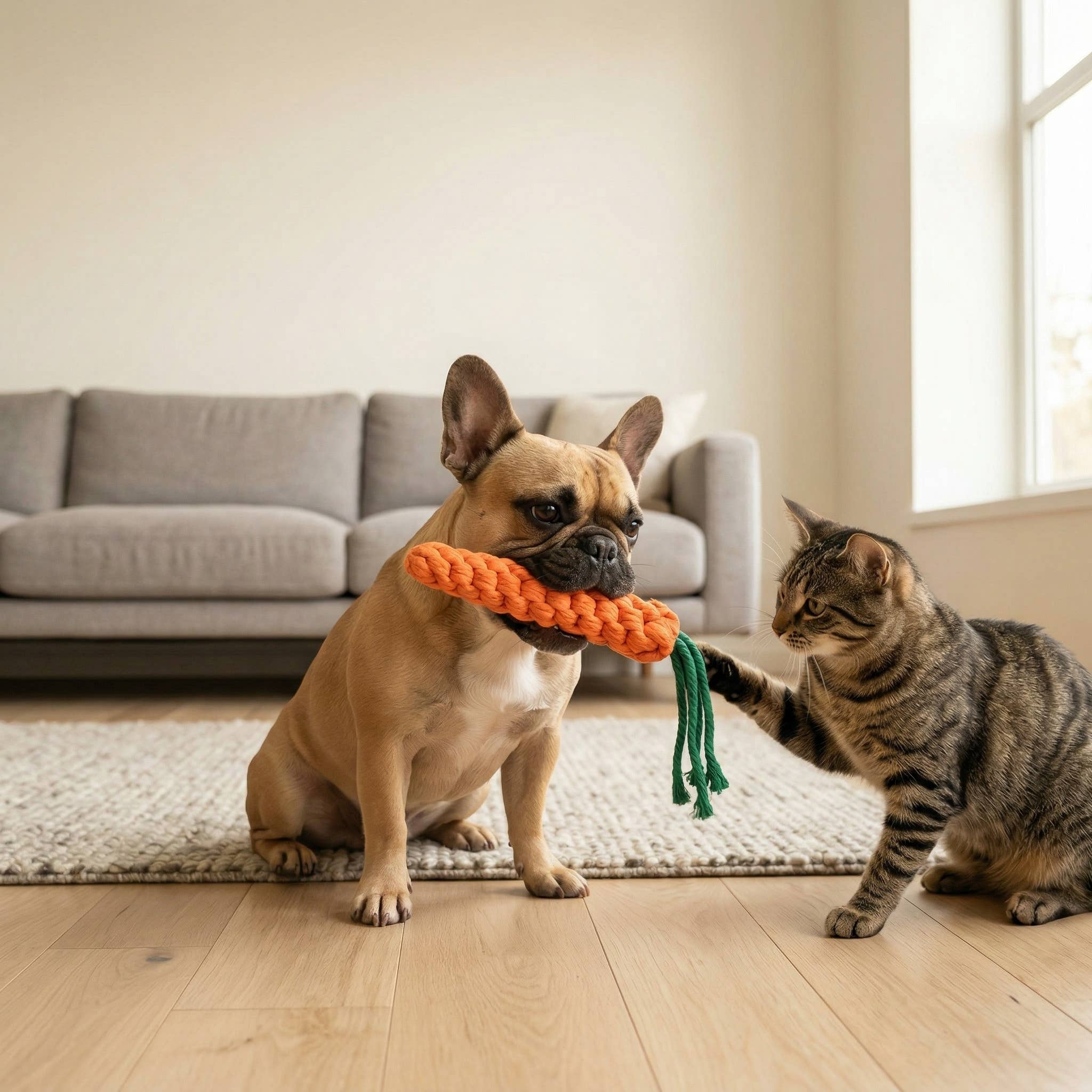 Large Carrot Rope Chew Toy — Handmade & Sustainable