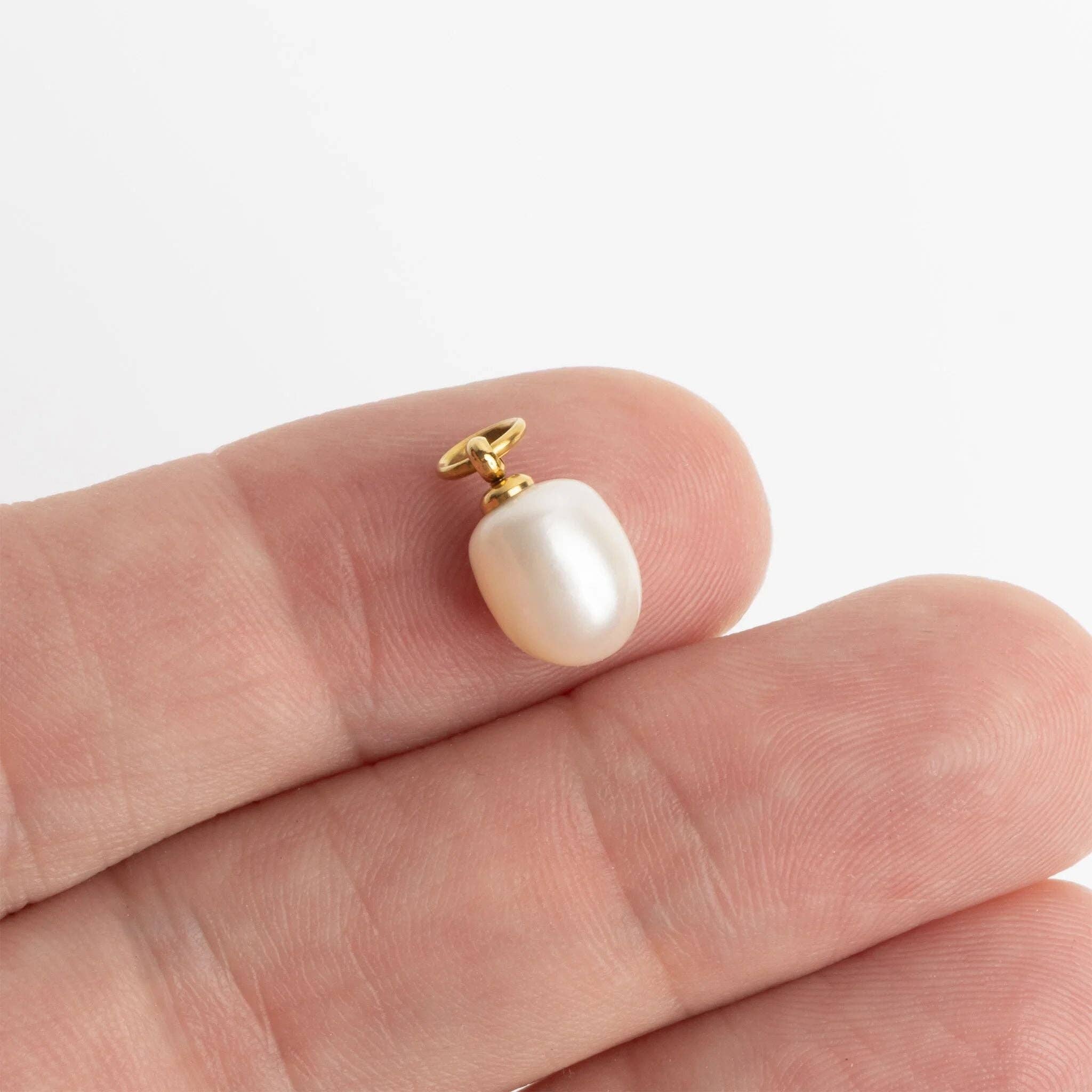 Natural Pearl Charm in Gold