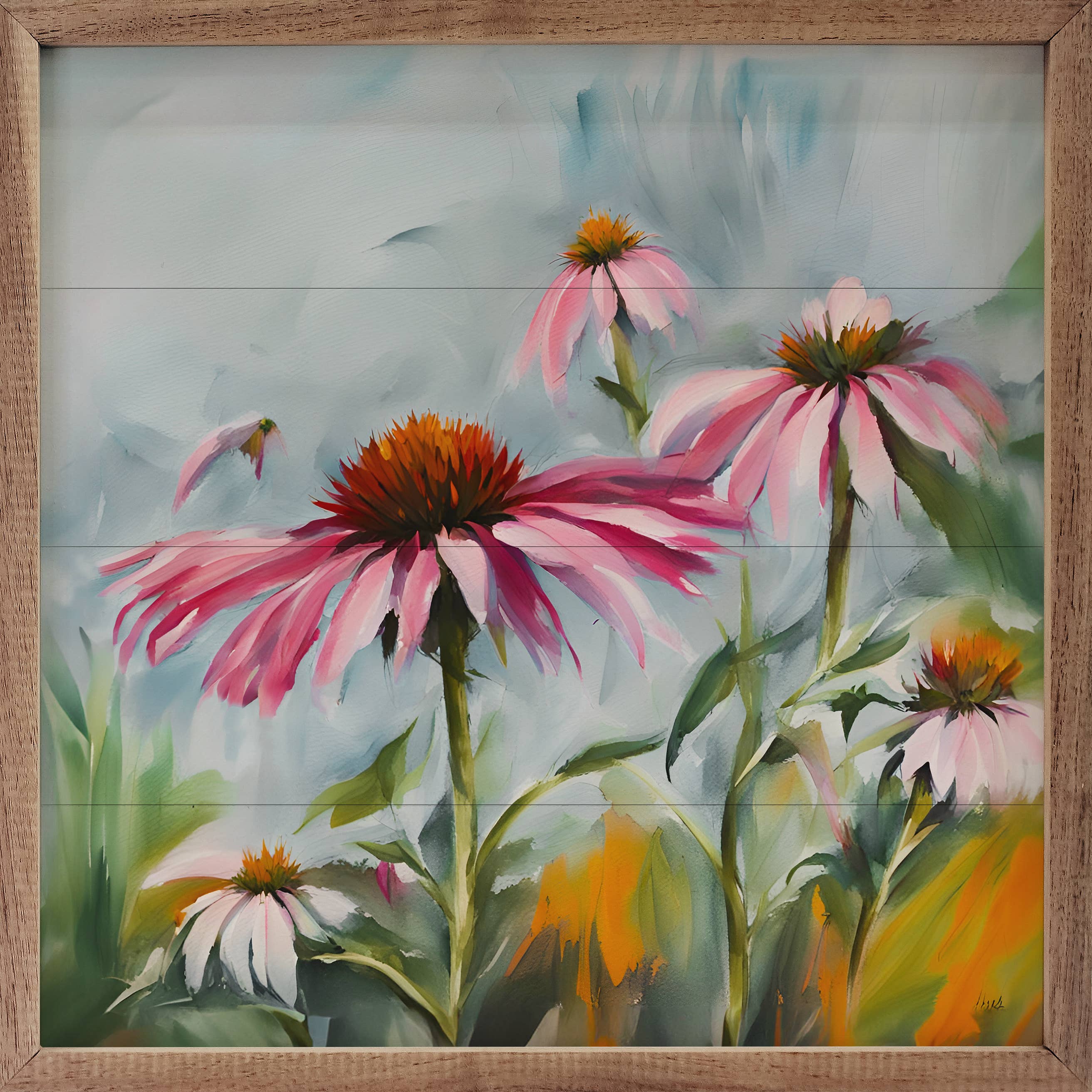 Coneflowers | Wood Wall Art, 4x4