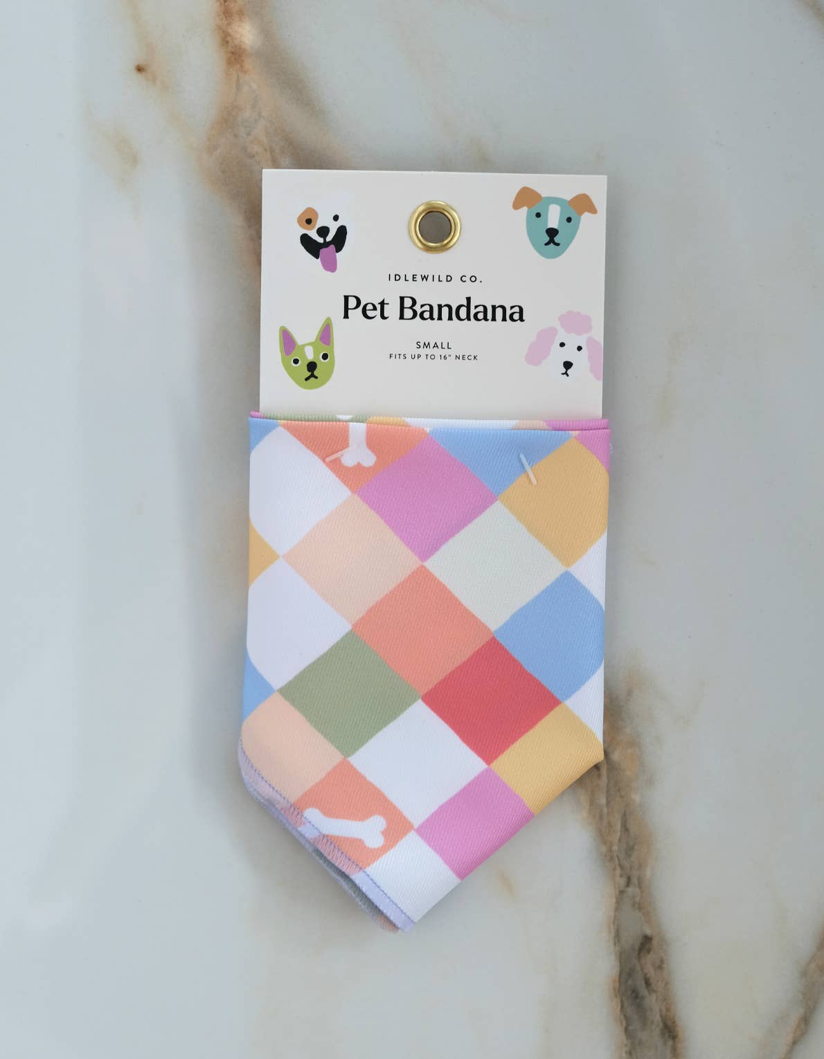 Rainbow Checkered Pet Bandanas