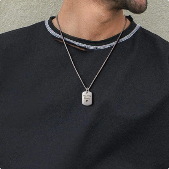 Stainless Steel Urn Memorial Dog Tag