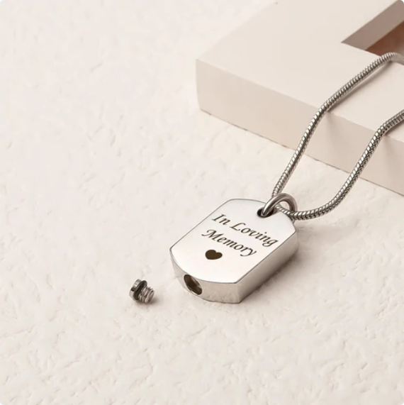 Stainless Steel Urn Memorial Dog Tag