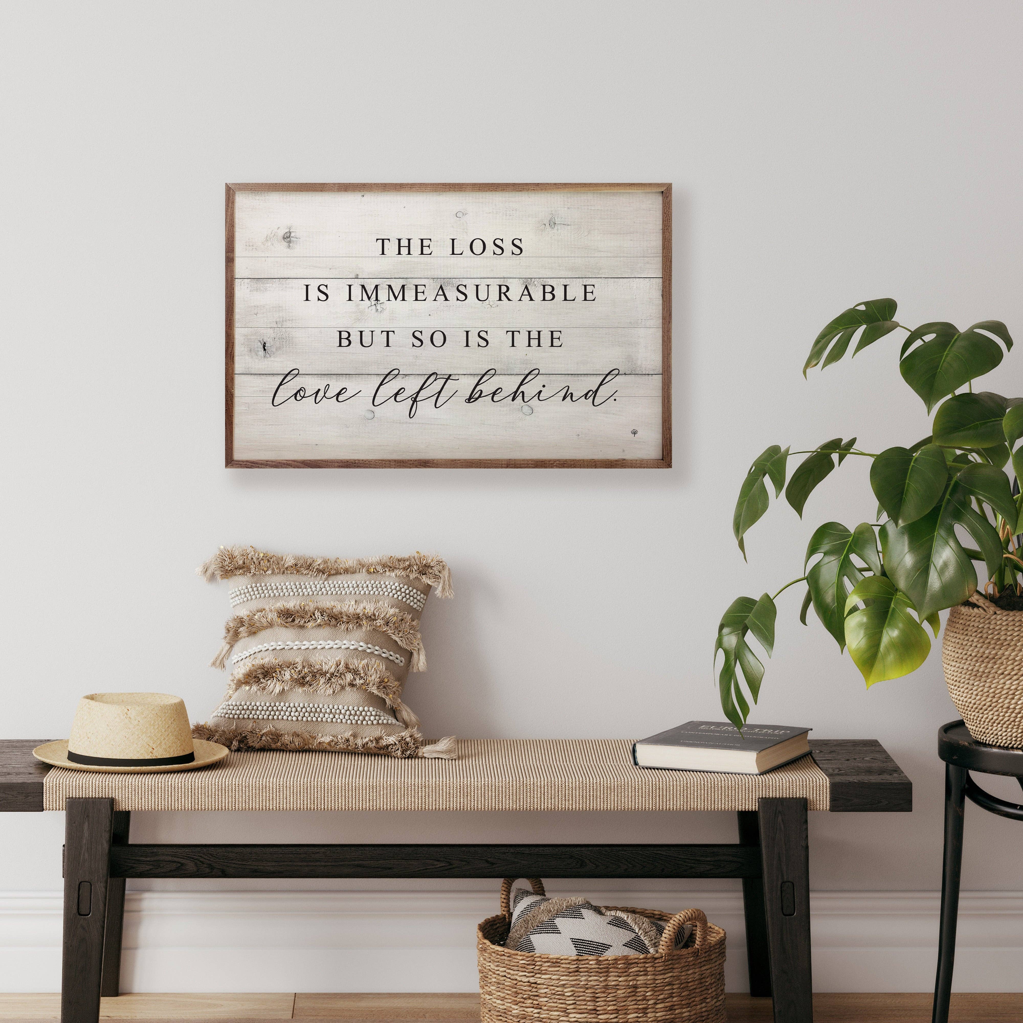 Love Left Behind | Whitewash Wood Wall Art, 8x5