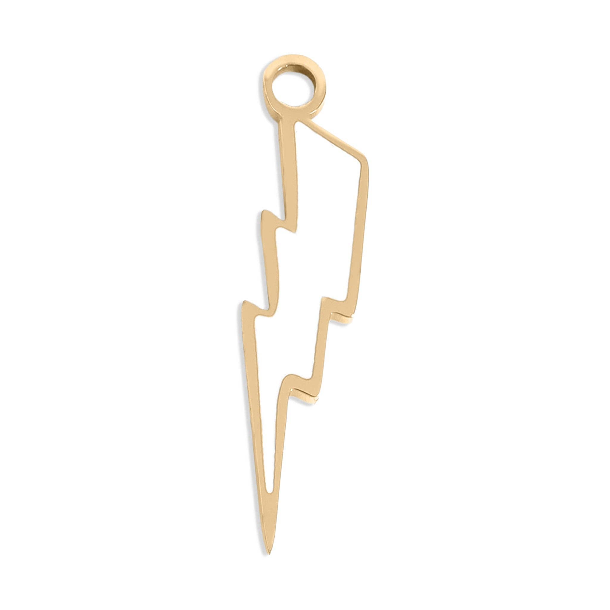 Lightning Bolt Charm in Gold & White