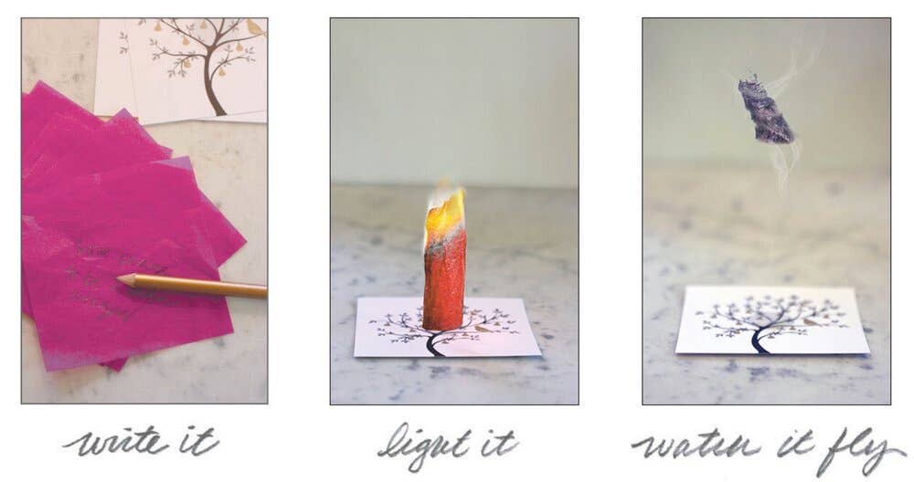 Flying Wish Papers for Remembrance Celebrations