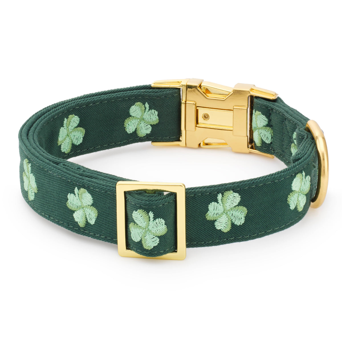 The Foggy Dog: Clover Embroidered Dog Collar