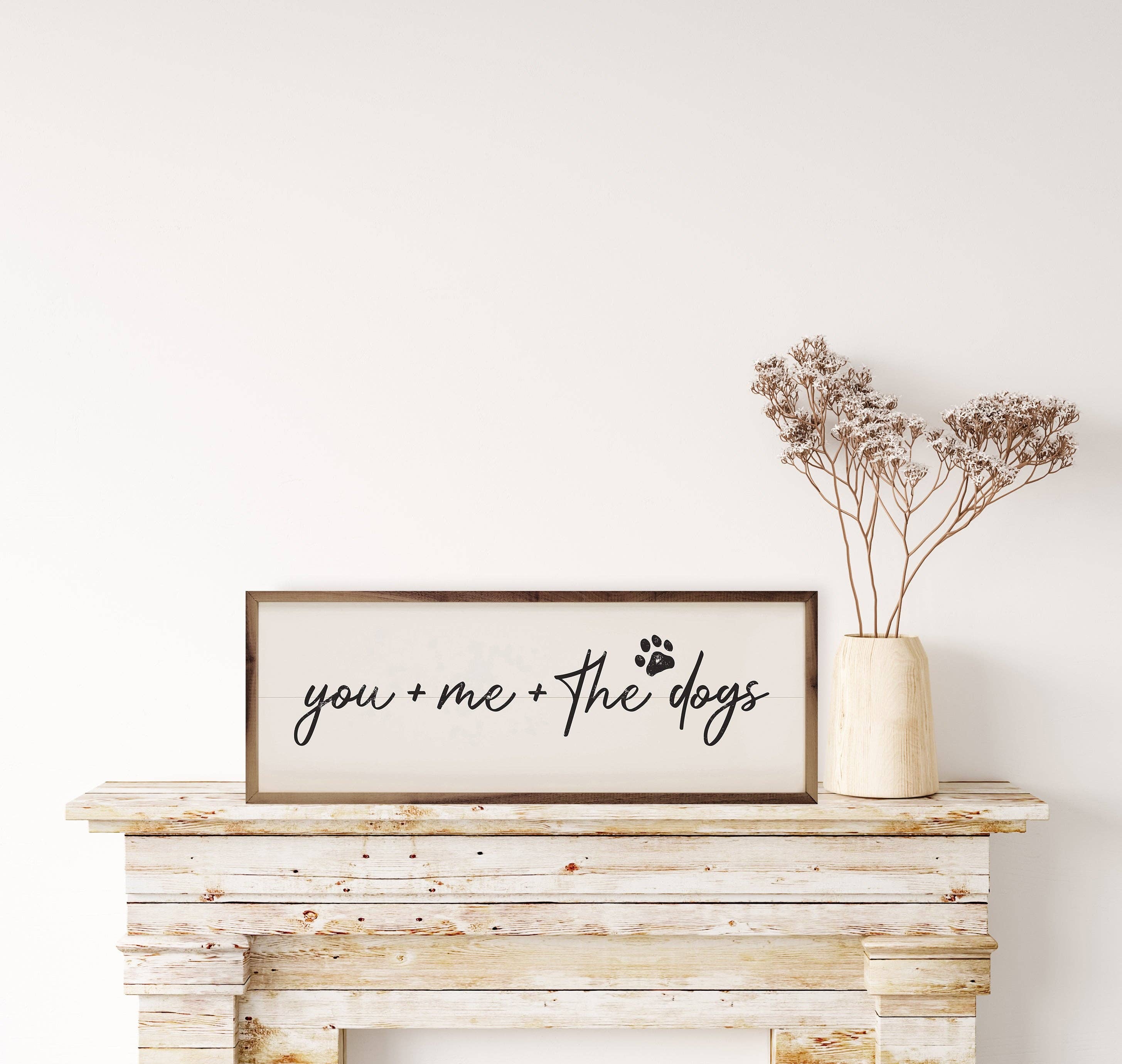 You + Me + The Dogs — Framed Wall Art, 12x4