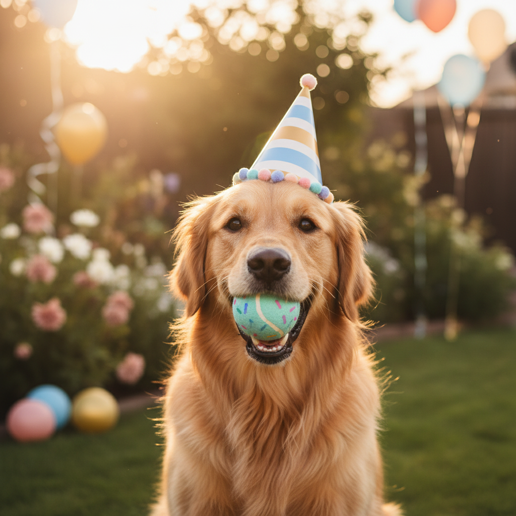 Outdoor Birthday Sprinkle Ball Dog